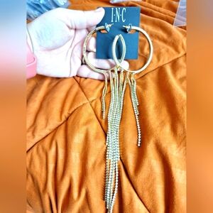 INC BLINGY HOOP EARRINGS,  SUPER LONG DANGLING EARRINGS NWT